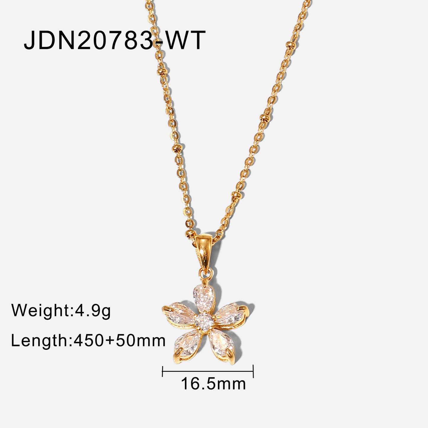 18K Titanium Steel Zircon Necklace Light Clavicle Chain