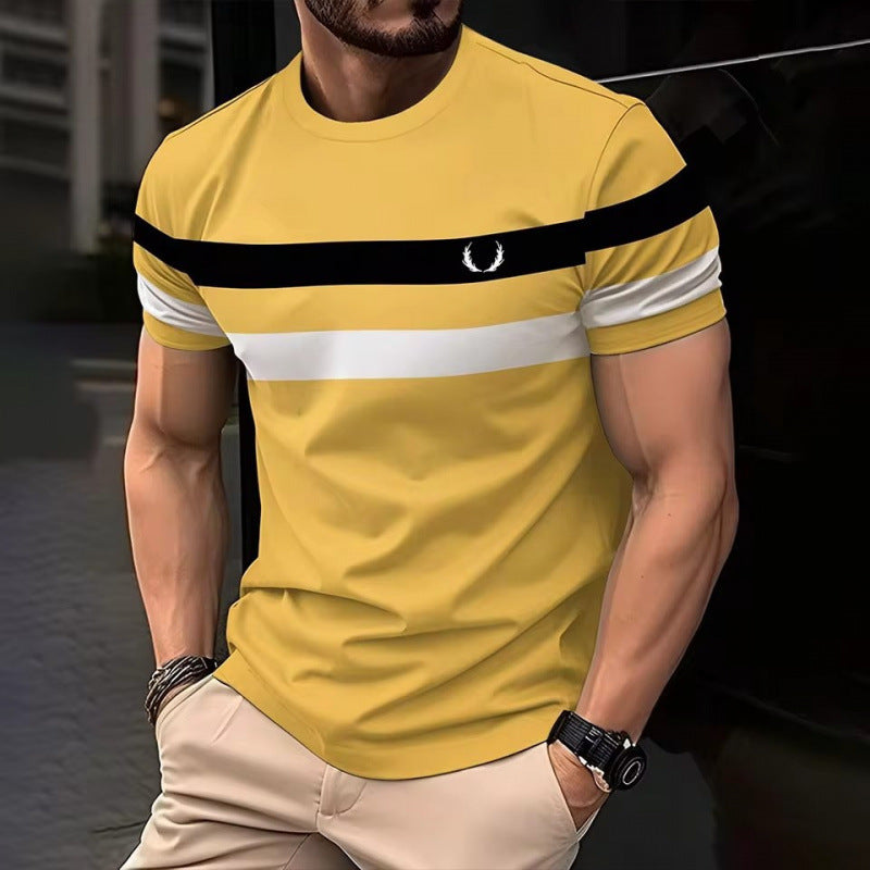 Loose Mesh Breathable Short Sleeve Round Neck T-shirt Simple Men