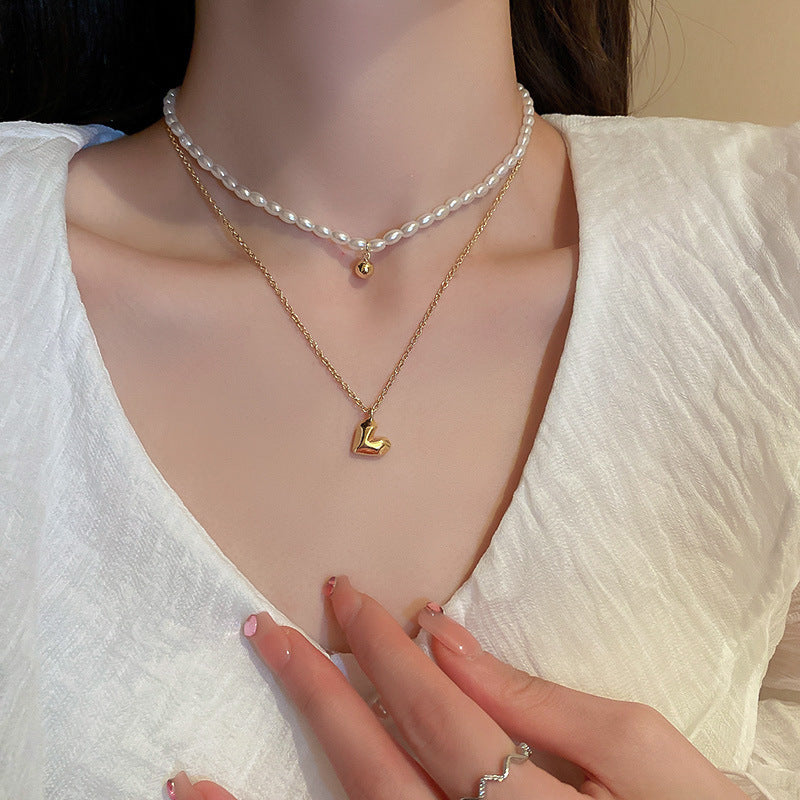 Female Leisure Vintage Simple All-match Pearl Necklace