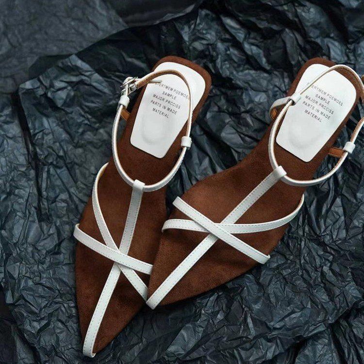 Gold Wedge Women's Summer Thin Strap Profiled Heel High Heels