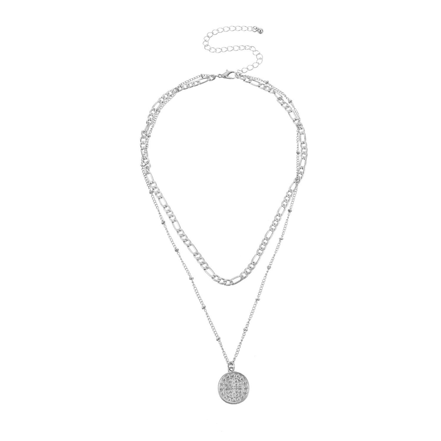 Ornament Fashion Cross Wafer Trend Female Double Layer Temperament Personality Necklace