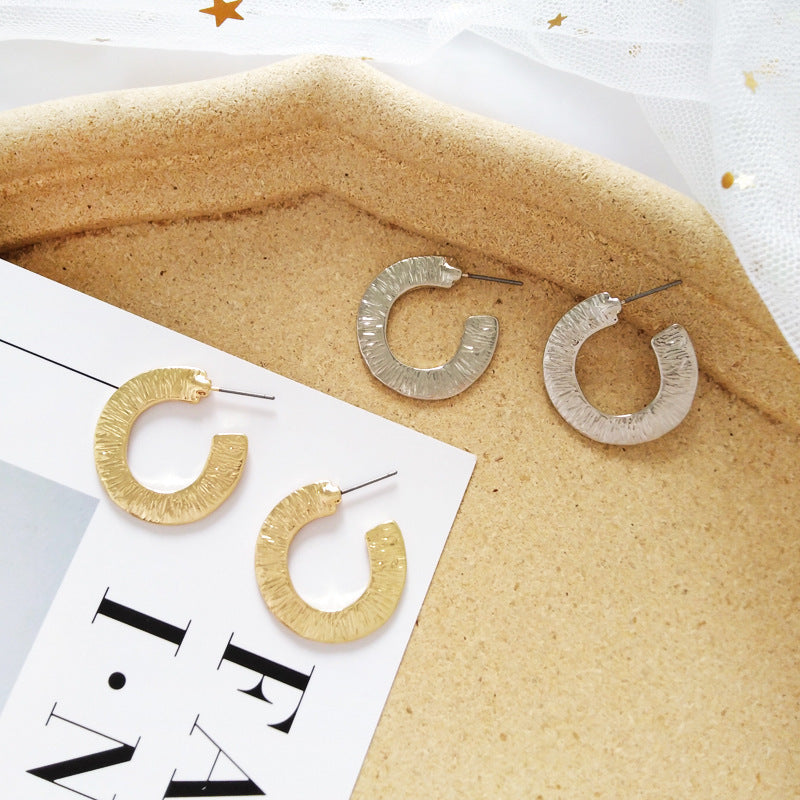 Split semi-circular sequin earrings