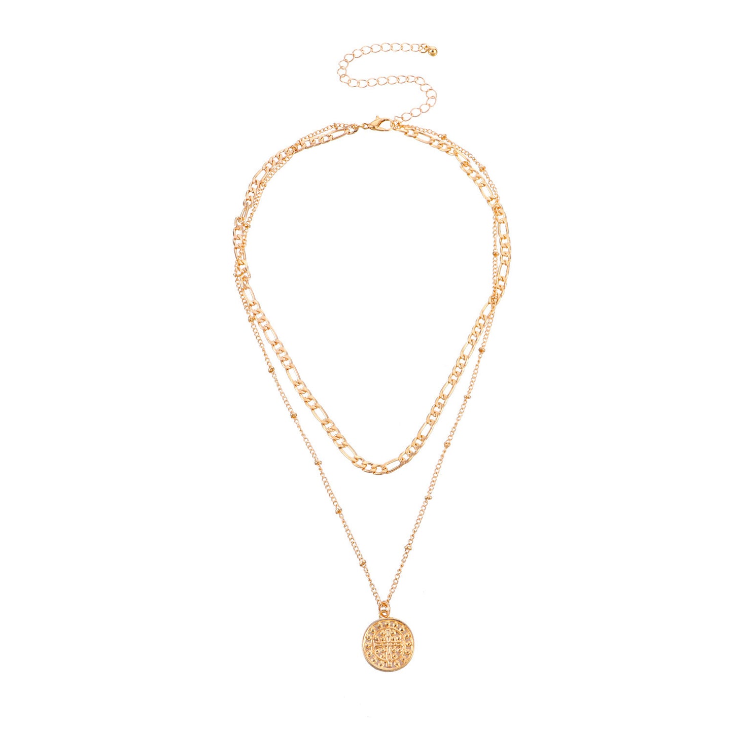 Ornament Fashion Cross Wafer Trend Female Double Layer Temperament Personality Necklace