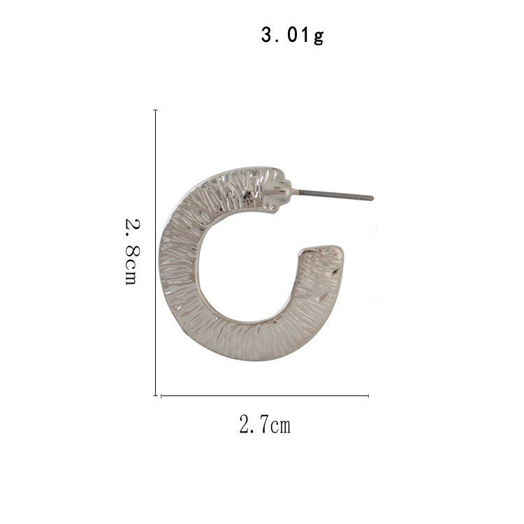 Split semi-circular sequin earrings