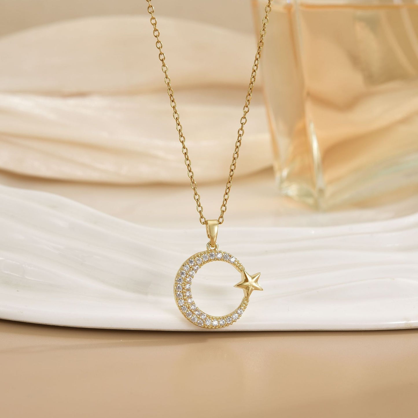 Xingyue Zircon Geometric Niche New Style Design Pendant Titanium Steel Necklace