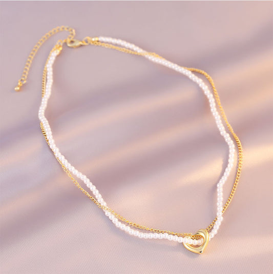 Female Leisure Vintage Simple All-match Pearl Necklace