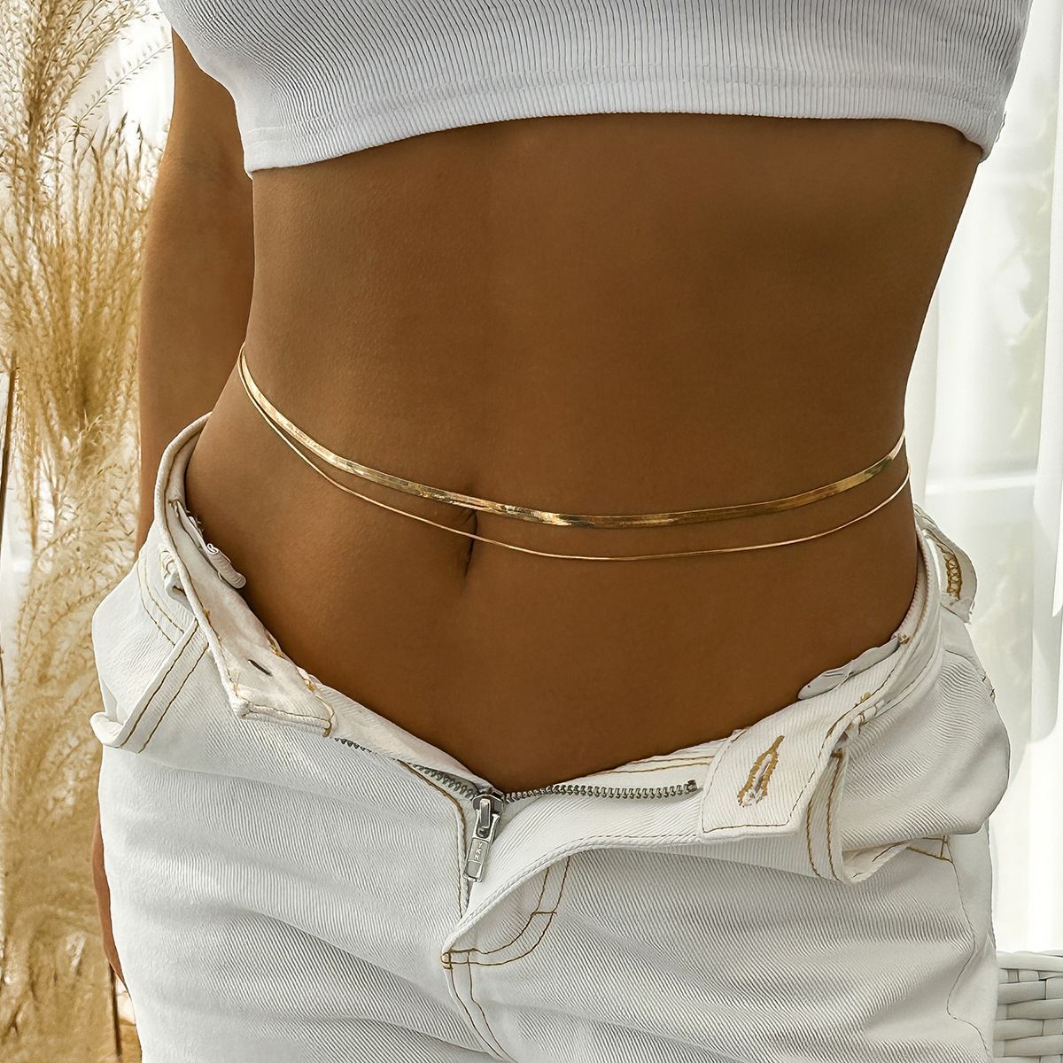 Multi-layer Sexy Snake Bone Tassel Five-pointed Star Waist Chain