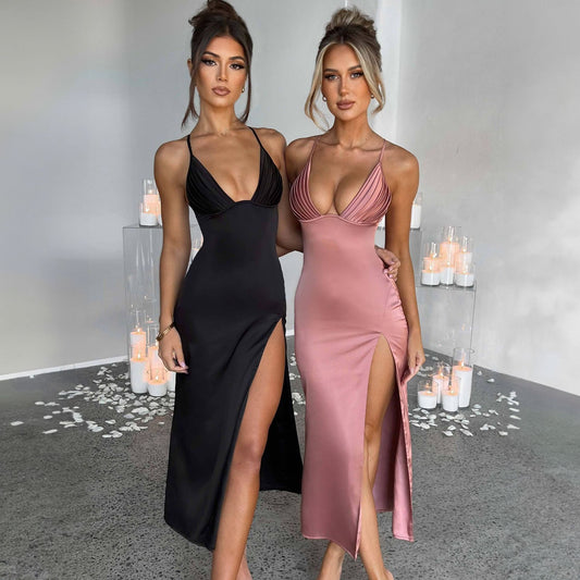 Aven Celeste Satin Dress