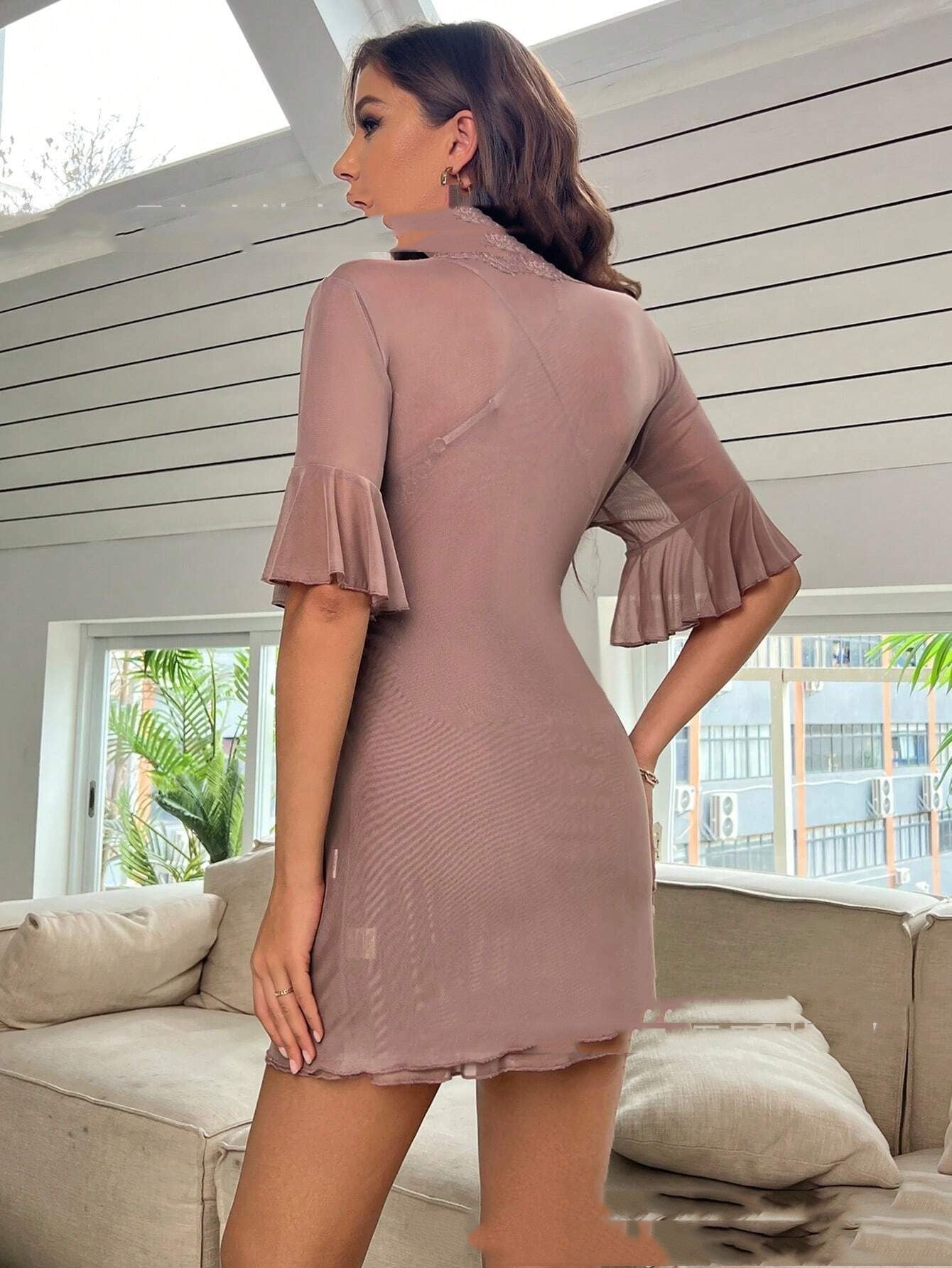 Aven Blush Lace Cover Dress
