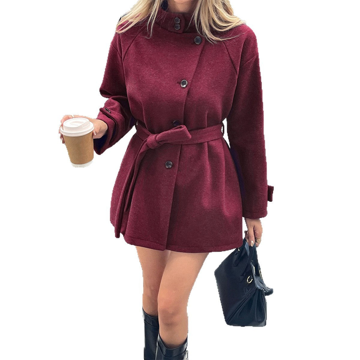 Aven Bordeaux Knit Coat