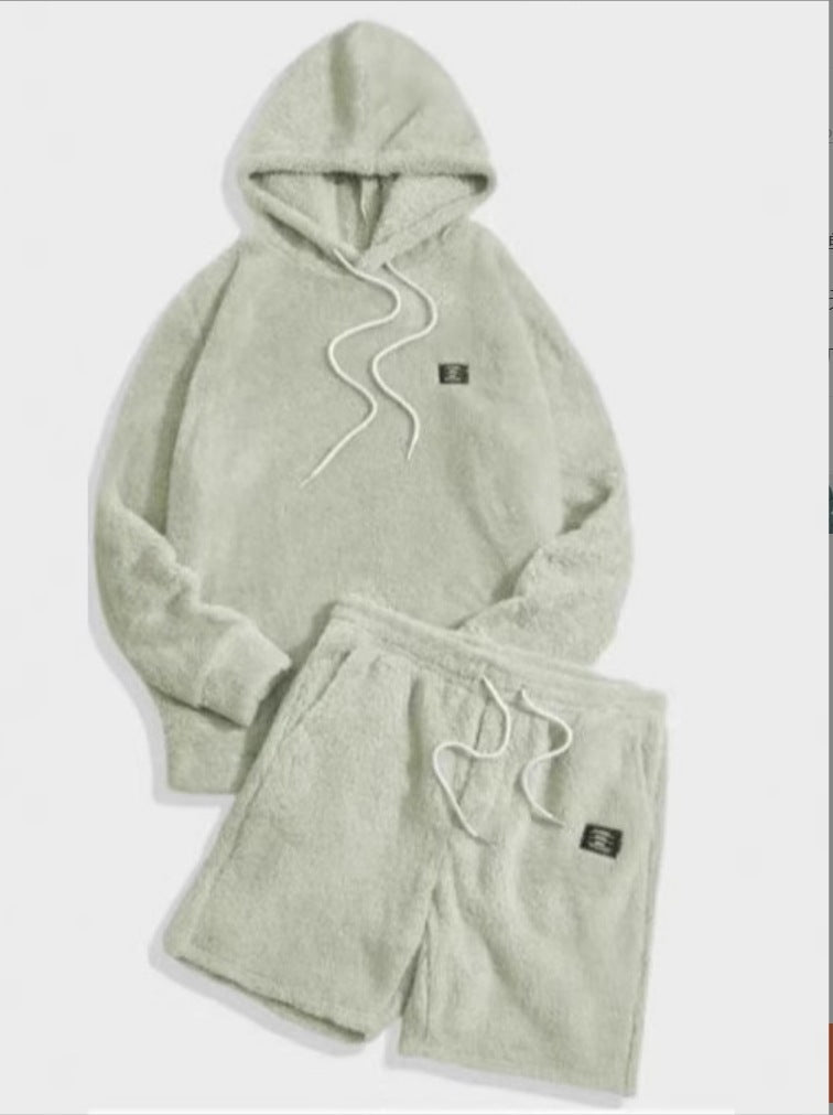 Men's Casual Sweatshirt Long Sleeve Shorts Suit