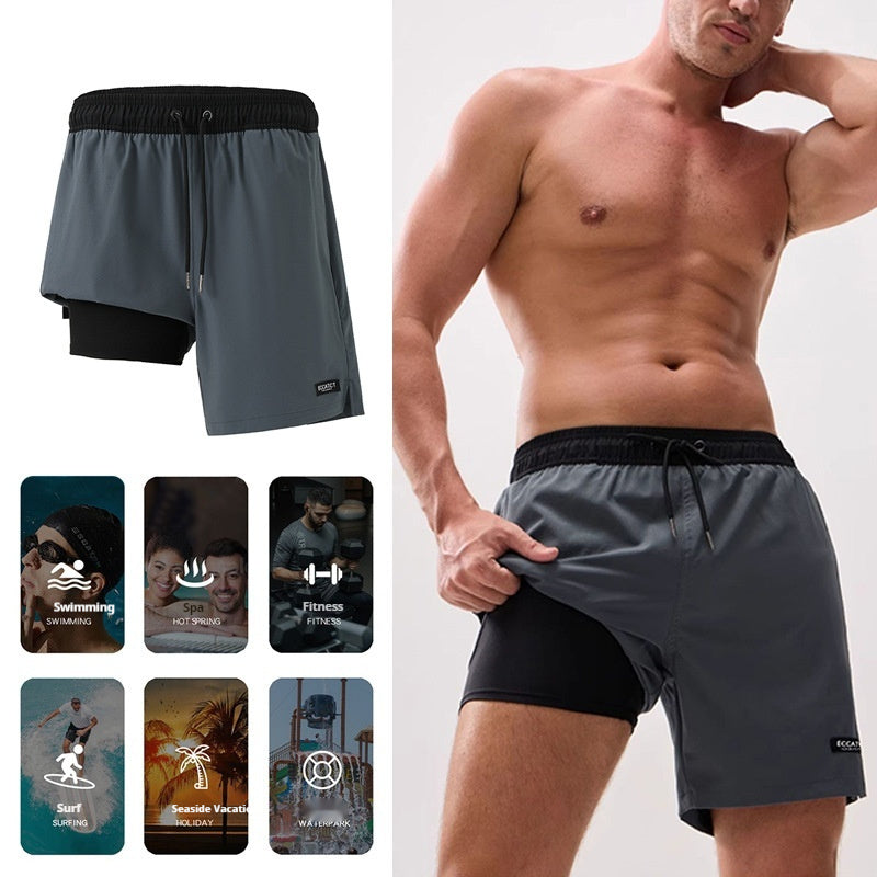 Anti-embarrassment Swimsuit Quick-drying Beach Pants Men's Plus Size