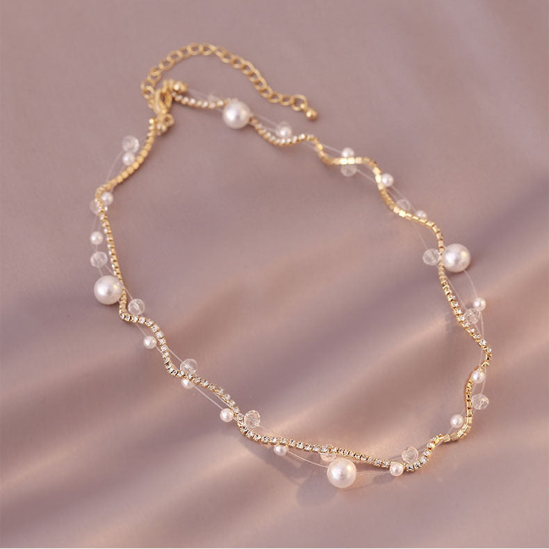 Female Leisure Vintage Simple All-match Pearl Necklace
